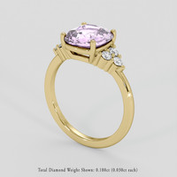 2.49 Ct. Pinkish Purple Sapphire Ring, 18K Yellow Gold 2