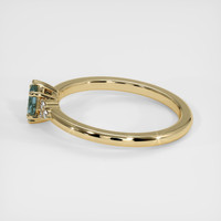 0.36 Ct. Greenish Blue Sapphire Ring, 18K Yellow Gold 4