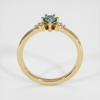 0.38 Ct. Bluish Green Sapphire Ring, 18K Yellow Gold 3