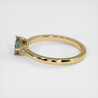 0.38 Ct. Bluish Green Sapphire Ring, 18K Yellow Gold 4