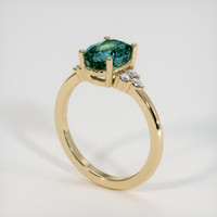 2.00 Ct. Bluish Green Sapphire Ring, 18K Yellow Gold 2