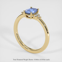 0.72 Ct. Blue Sapphire Ring, 18K Yellow Gold 2