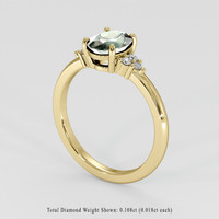 1.40 Ct. Bluish Green Sapphire Ring, 18K Yellow Gold 2