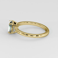 1.40 Ct. Bluish Green Sapphire Ring, 18K Yellow Gold 4