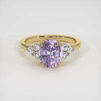 3.05 Ct. Purple Sapphire Ring, 18K Yellow Gold 1