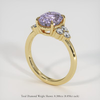 3.05 Ct. Purple Sapphire Ring, 18K Yellow Gold 2