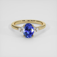 1.28 Ct. Blue Sapphire Ring, 18K Yellow Gold 1
