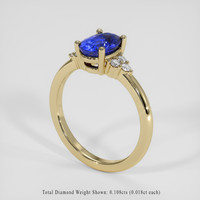 1.28 Ct. Blue Sapphire Ring, 18K Yellow Gold 2