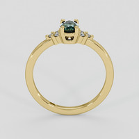 0.50 Ct. Bluish Green Sapphire Ring, 18K Yellow Gold 3