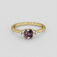1.08 Ct. Pinkish Purple Sapphire Ring, 18K Yellow Gold 1