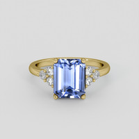 3.03 Ct. Blue Sapphire Ring, 18K Yellow Gold 1