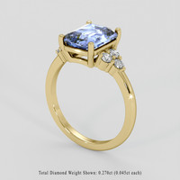 3.03 Ct. Blue Sapphire Ring, 18K Yellow Gold 2