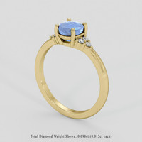 1.33 Ct. Blue Sapphire Ring, 18K Yellow Gold 2