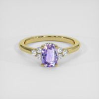 1.40 Ct. Bluish Purple Sapphire Ring, 18K Yellow Gold 1
