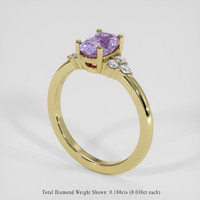 1.40 Ct. Bluish Purple Sapphire Ring, 18K Yellow Gold 2