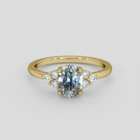 1.59 Ct. Greyish Blue Sapphire Ring, 18K Yellow Gold 1