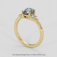 1.59 Ct. Greyish Blue Sapphire Ring, 18K Yellow Gold 2