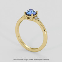 0.97 Ct. Blue Sapphire Ring, 18K Yellow Gold 2