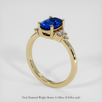 1.19 Ct. Blue Sapphire Ring, 18K Yellow Gold 2