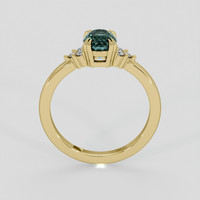 1.09 Ct. Greenish Blue Sapphire Ring, 18K Yellow Gold 3