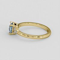 1.32 Ct. Greenish Blue Sapphire Ring, 18K Yellow Gold 4