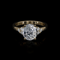 2.62 Ct. White Sapphire Ring, 18K Yellow Gold 1
