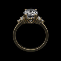 2.62 Ct. White Sapphire Ring, 18K Yellow Gold 3