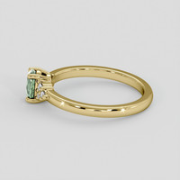 0.63 Ct. Green Sapphire Ring, 18K Yellow Gold 4