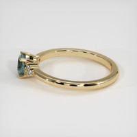 0.64 Ct. Bluish Green Sapphire Ring, 18K Yellow Gold 4