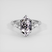 3.22 Ct. White Phenakite Ring, Platinum 950 1
