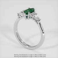 0.84 Ct. Green to Purplish Red Alexandrite Ring, Platinum 950 2