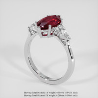 2.64 Ct. Ruby Ring, Platinum 950 2