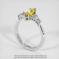 1.26 Ct. Yellow Sapphire Ring, Platinum 950 2