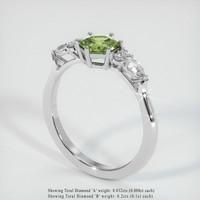 0.76 Ct. Yellowish Green Sapphire Ring, Platinum 950 2