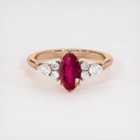 1.24 Ct. Ruby Ring, 14K Rose Gold 1