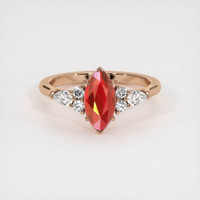 1.50 Ct. Ruby Ring, 14K Rose Gold 1