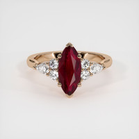 1.61 Ct. Ruby Ring, 14K Rose Gold 1