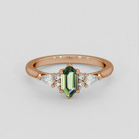 0.70 Ct. Green Sapphire Ring, 14K Rose Gold 1