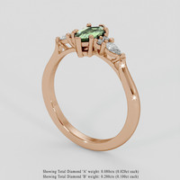 0.70 Ct. Green Sapphire Ring, 14K Rose Gold 2