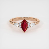 0.57 Ct. Ruby Ring, 18K Rose Gold 4