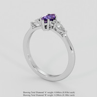 0.54 Ct. Bi Color / Parti Sapphire Ring, Silver 2