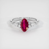 1.24 Ct. Pinkish Red Ruby Ring, 10K White Gold 1