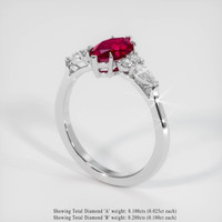 1.24 Ct. Pinkish Red Ruby Ring, 10K White Gold 2