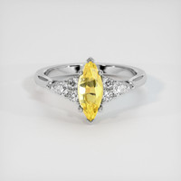 1.26 Ct. Yellow Sapphire Ring, 10K White Gold 1