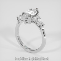 2.06 Ct. White Sapphire Ring, 10K White Gold 2