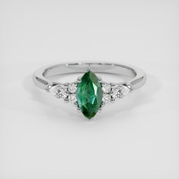 0.84 Ct. Green to Purplish Red Alexandrite Ring, 14K White Gold 1