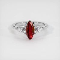 1.13 Ct. Ruby Ring, 14K White Gold 1