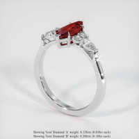 1.13 Ct. Ruby Ring, 14K White Gold 2