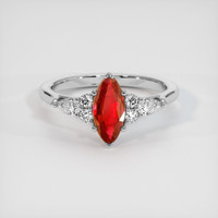 1.13 Ct. Ruby Ring, 14K White Gold 1