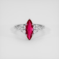 1.35 Ct. Purplish Red Ruby Ring, 14K White Gold 1